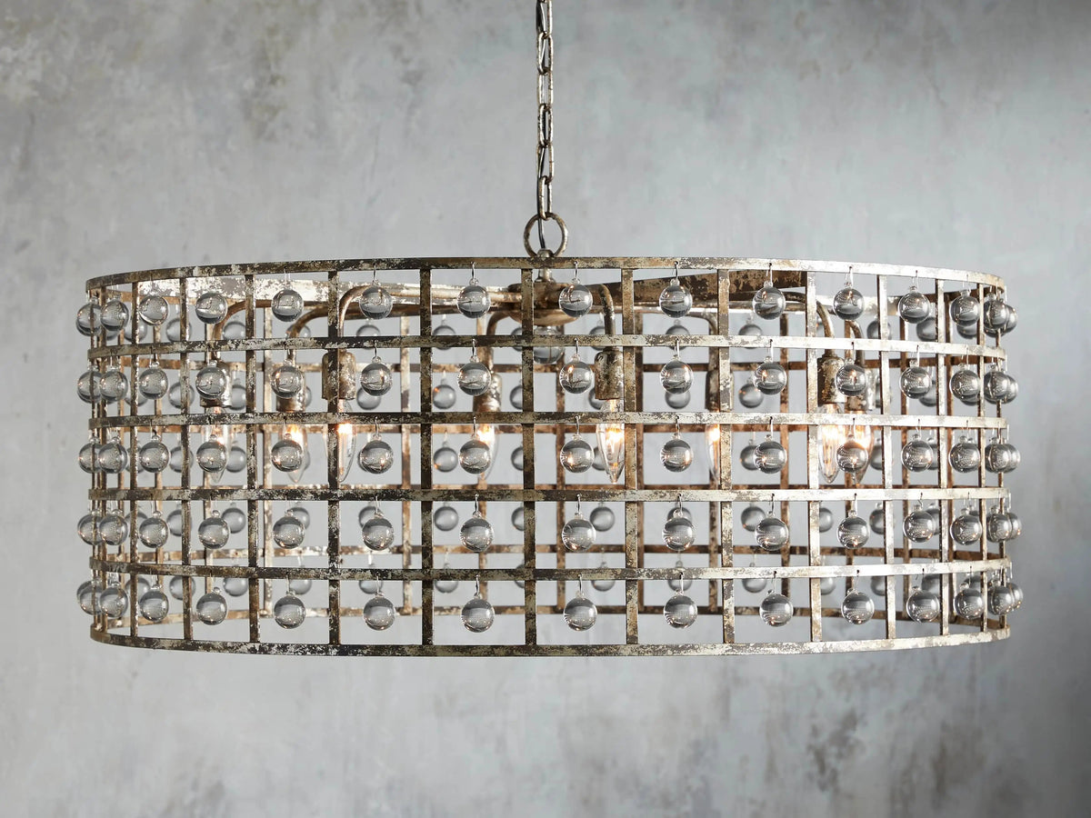 La Cage Mesh Crystal Round Chandelier