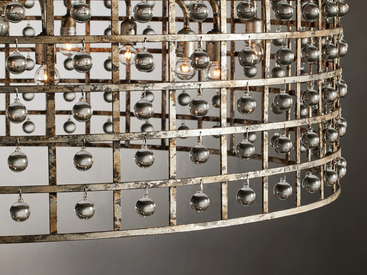 La Cage Mesh Crystal Round Chandelier