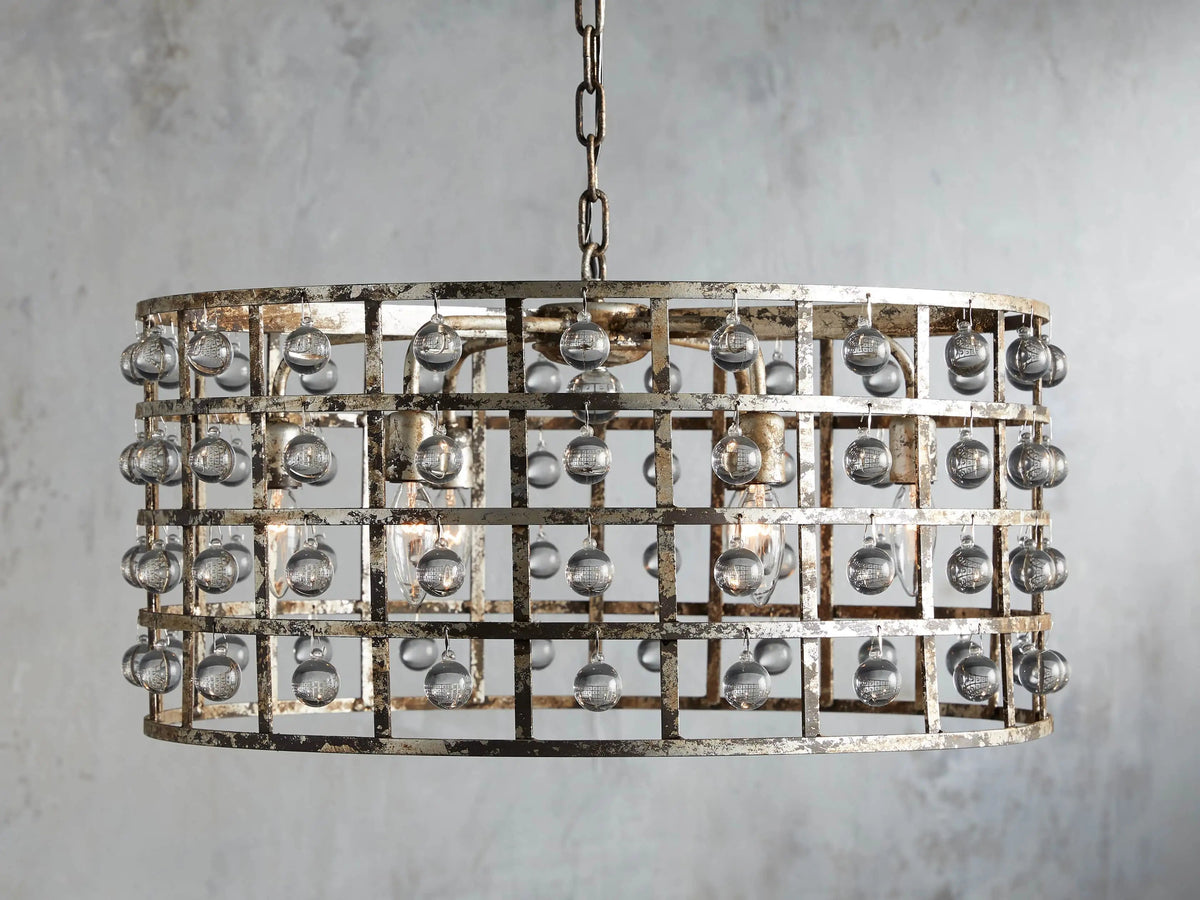 La Cage Mesh Crystal Round Chandelier