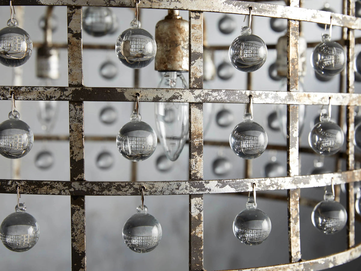 La Cage Mesh Crystal Round Chandelier