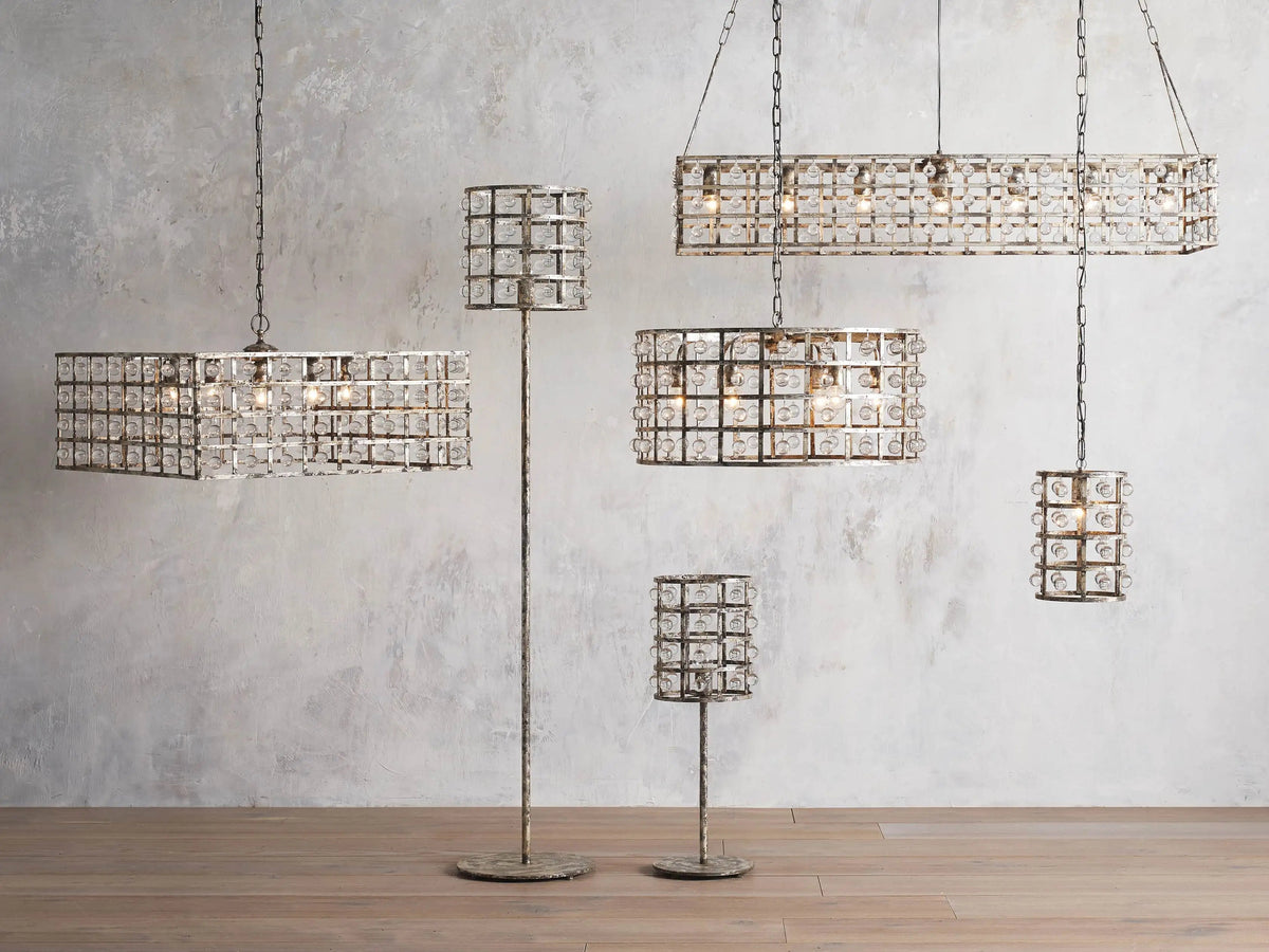 La Cage Mesh Crystal Round Chandelier