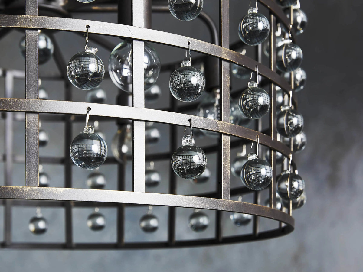 La Cage Mesh Crystal Round Chandelier