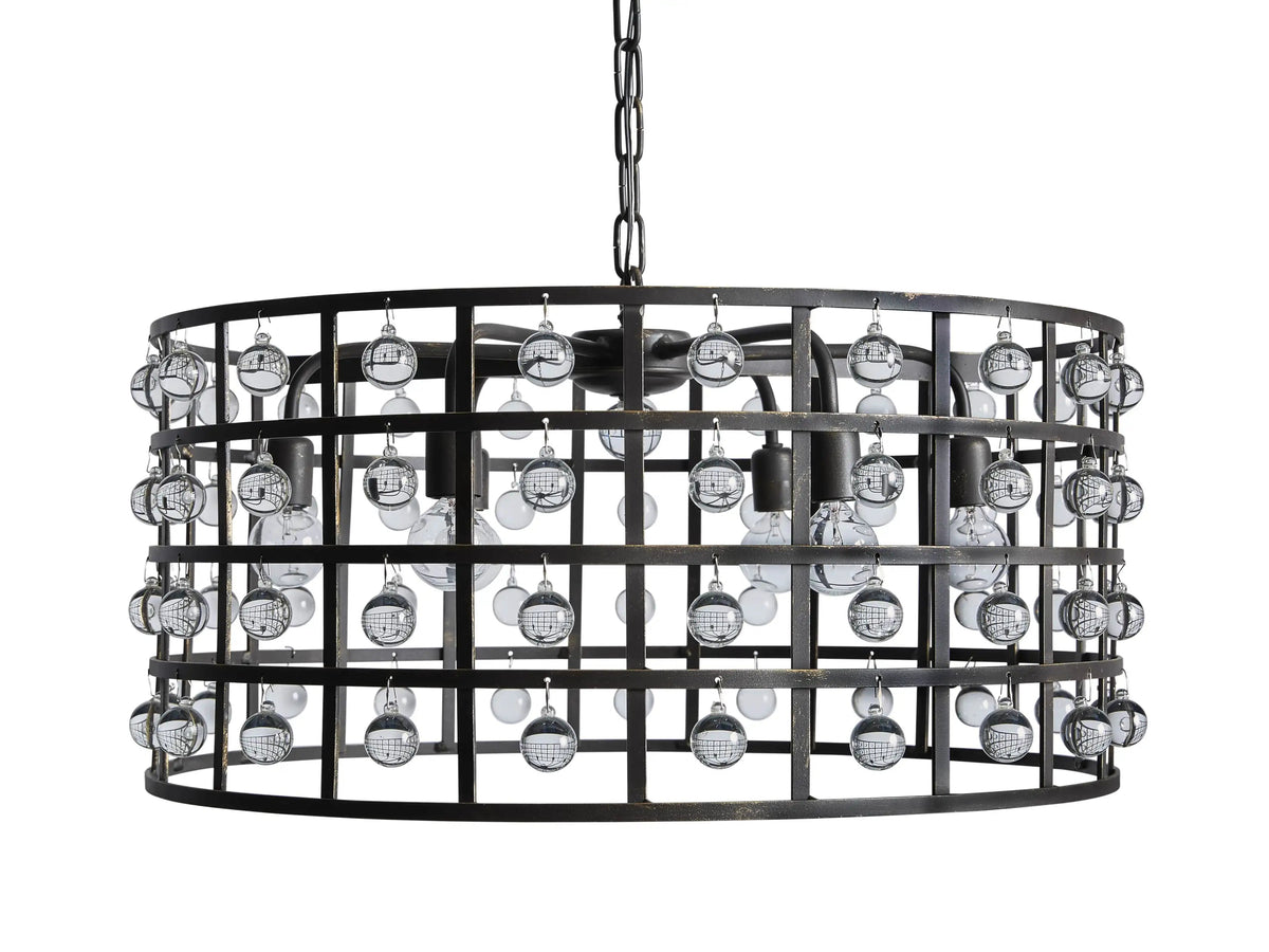 La Cage Mesh Crystal Round Chandelier