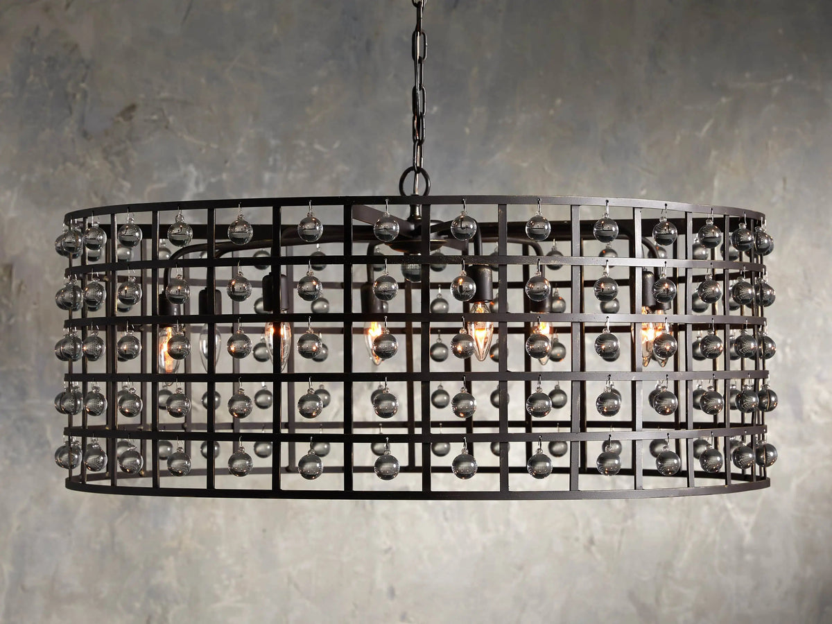 La Cage Mesh Crystal Round Chandelier