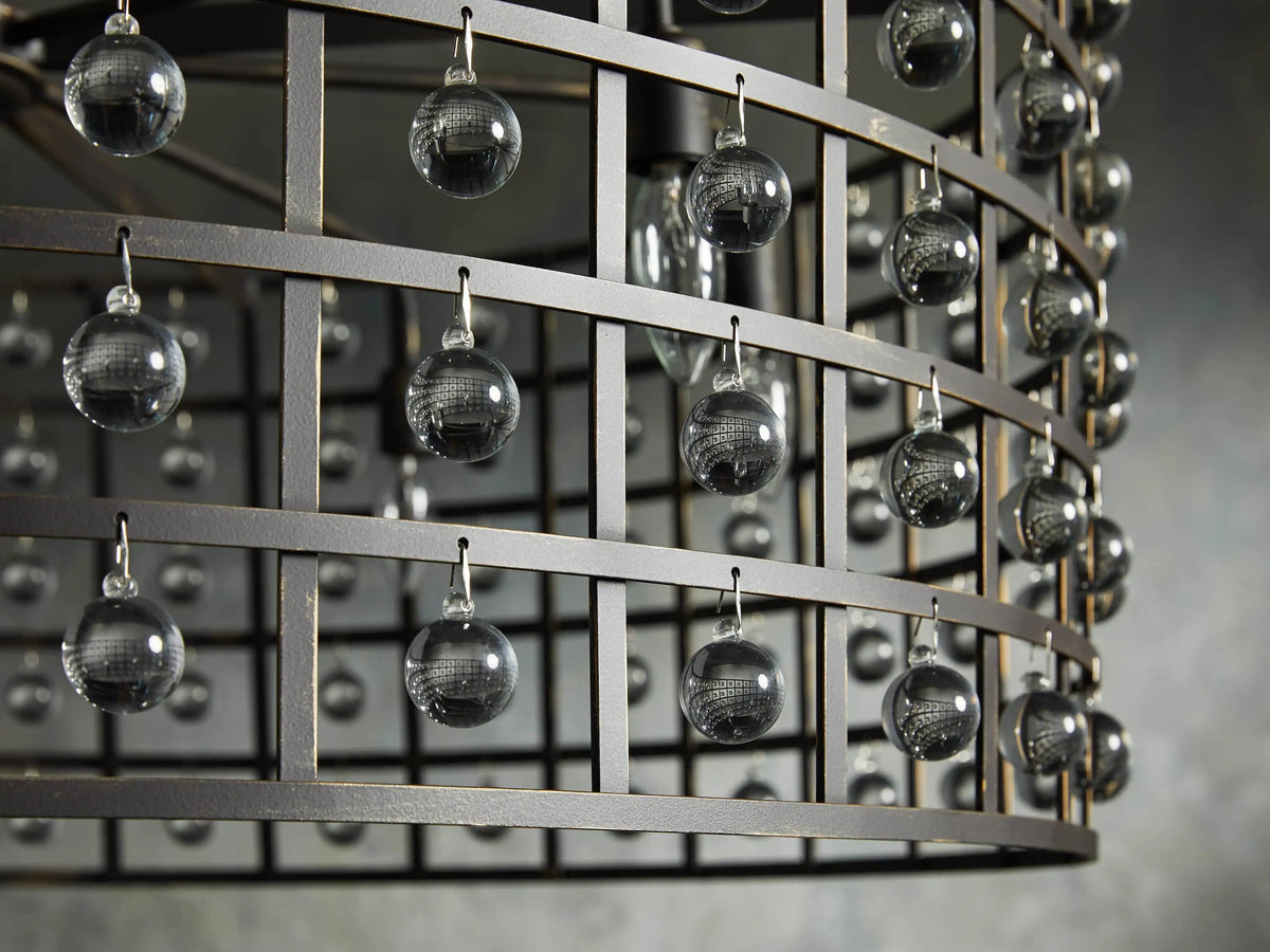 La Cage Mesh Crystal Round Chandelier
