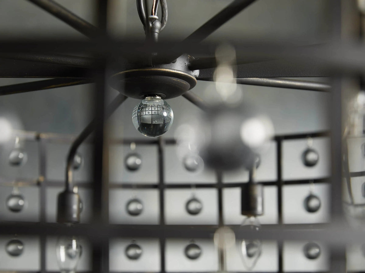 La Cage Mesh Crystal Round Chandelier