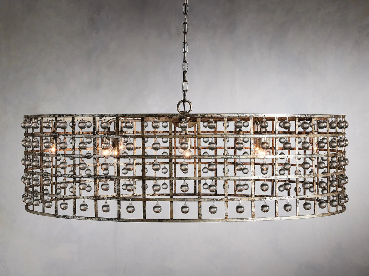 La Cage Mesh Crystal Round Chandelier