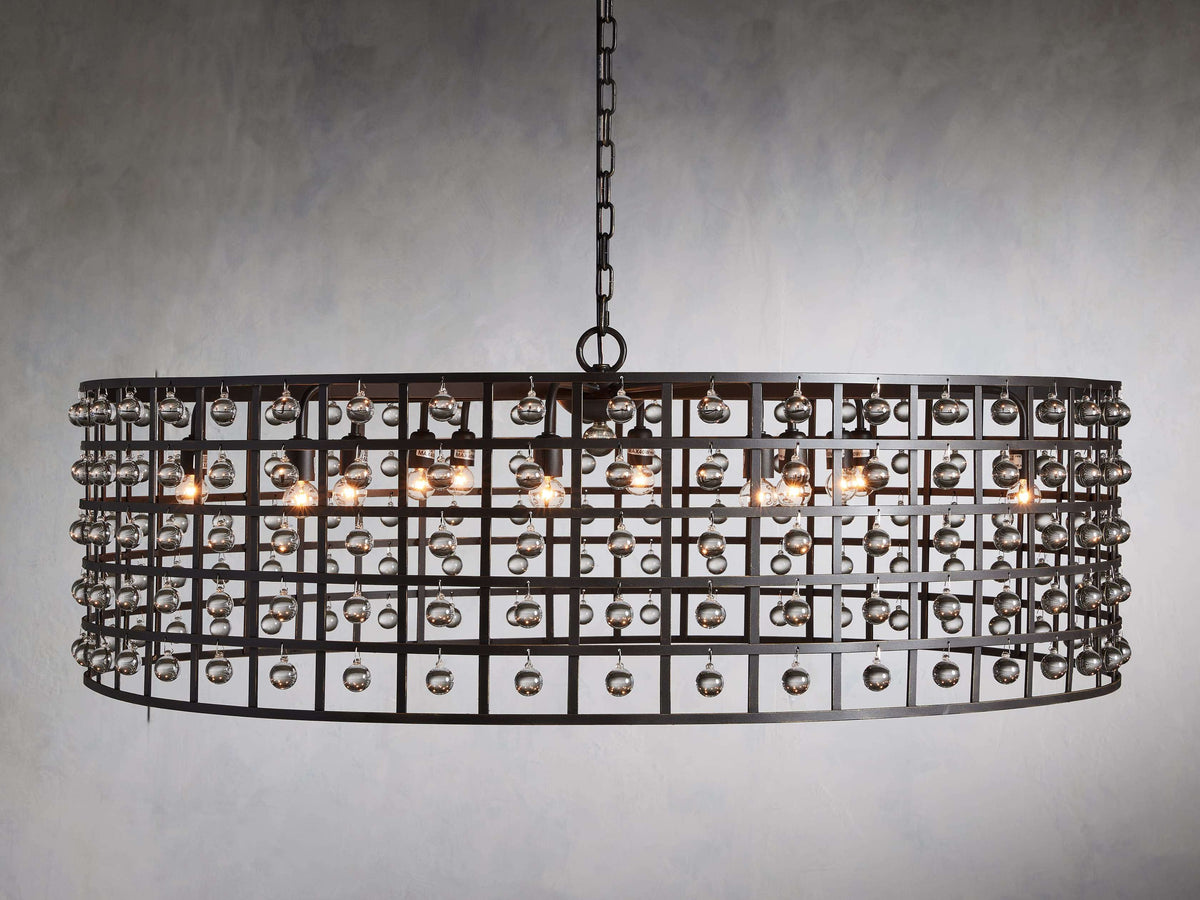 La Cage Mesh Crystal Round Chandelier