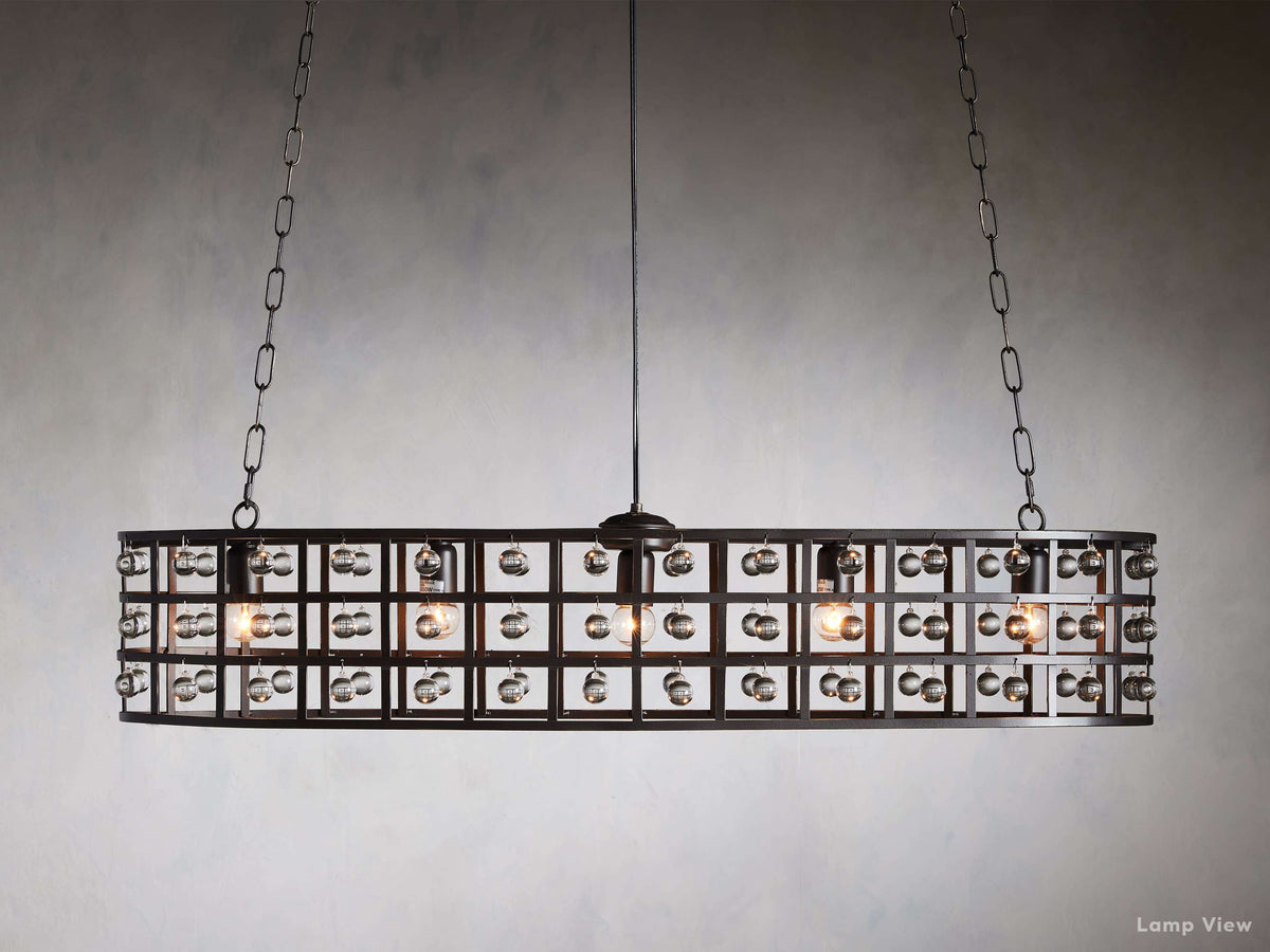 La Cage Mesh Crystal Oval Chandelier