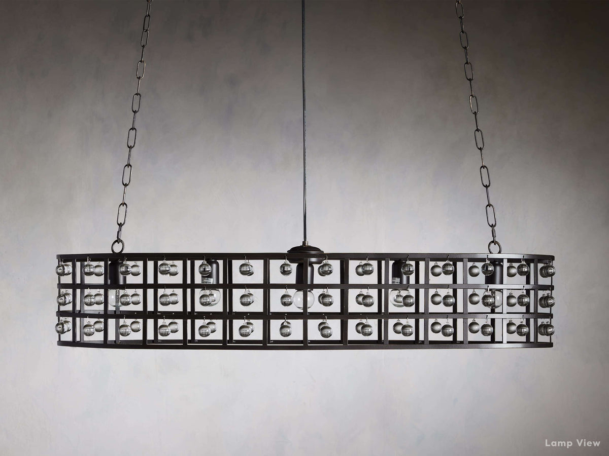 La Cage Mesh Crystal Oval Chandelier