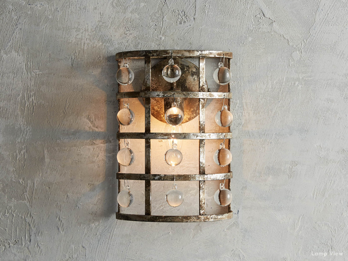 La Cage Mesh Crystal Wall Sconce