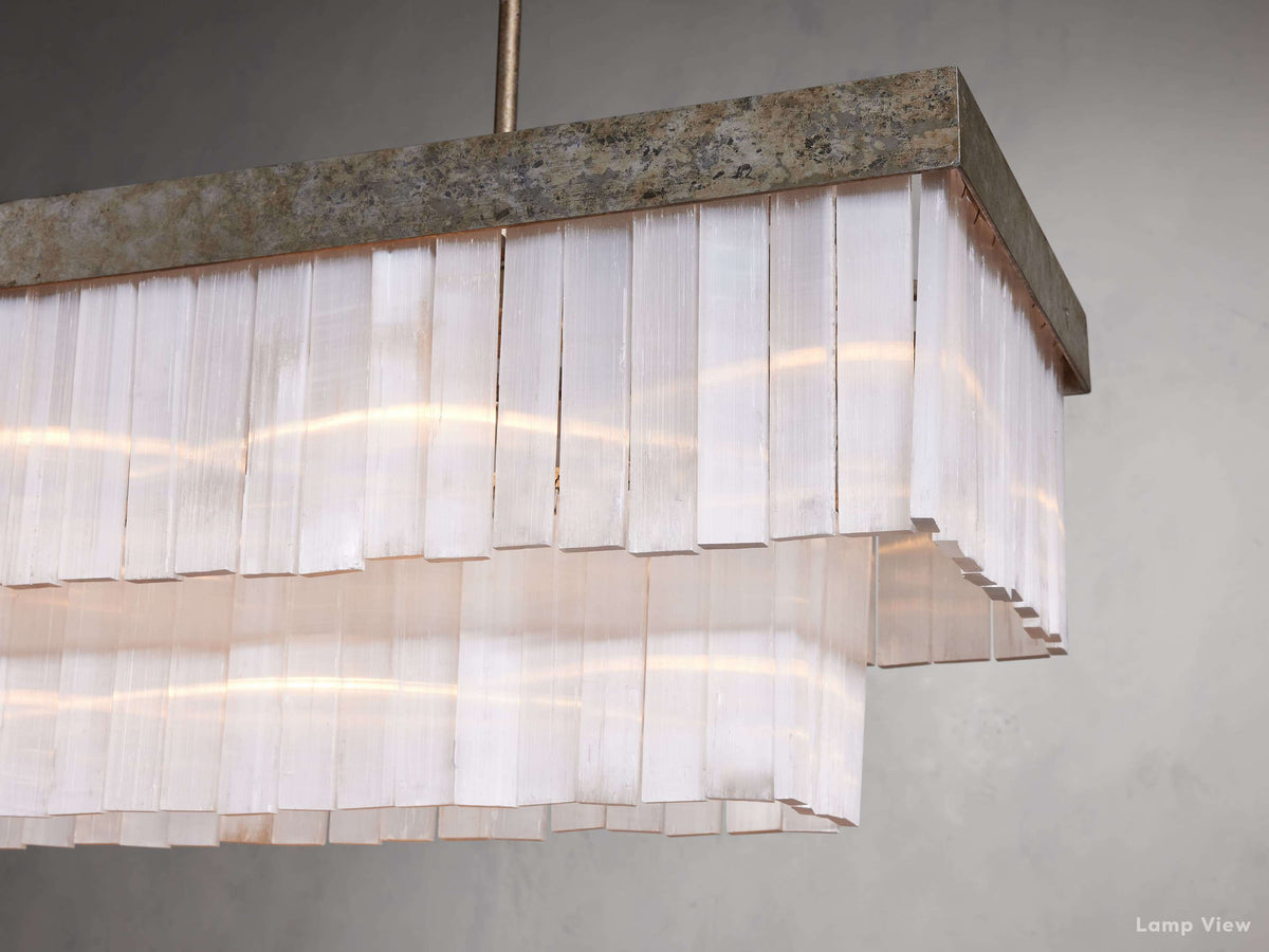 Cameron Historic Selenite Rectangular Chandelier