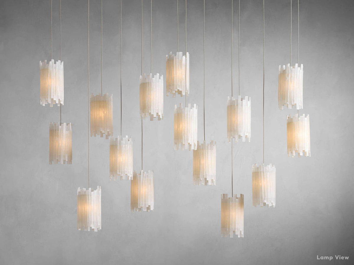 Gianna Ambient Selenite Rectangular Chandelier