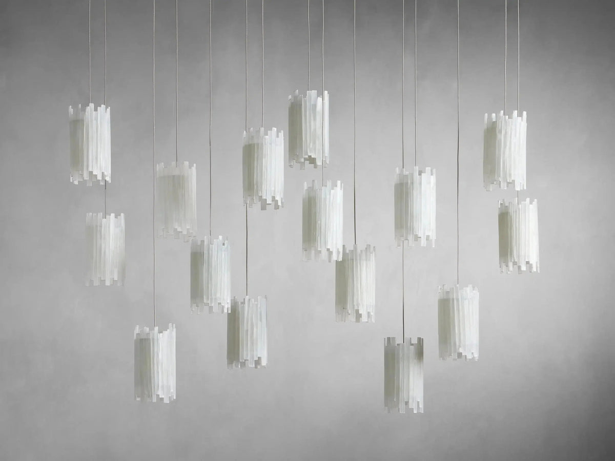 Gianna Selenite Vertical Rectangular Chandelier