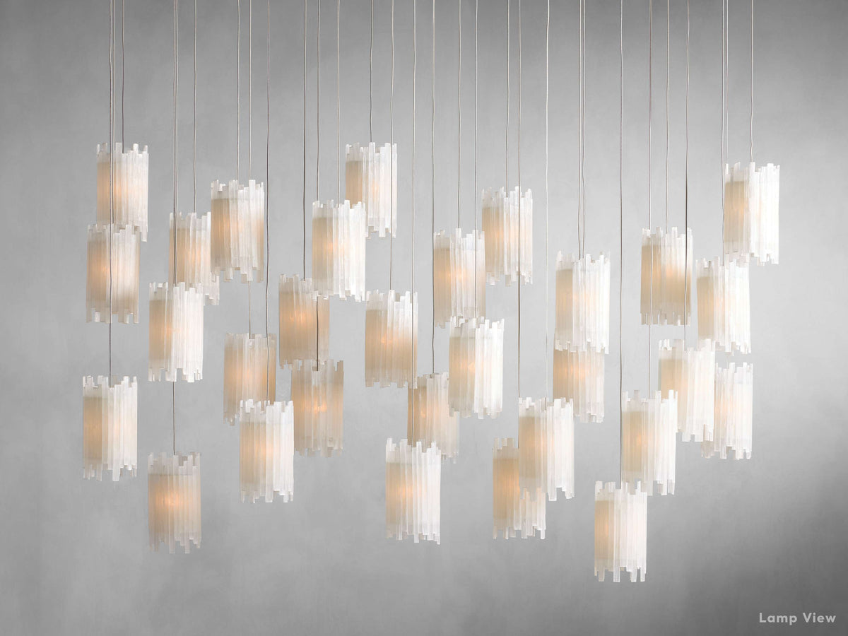 Gianna Selenite Vertical Rectangular Chandelier