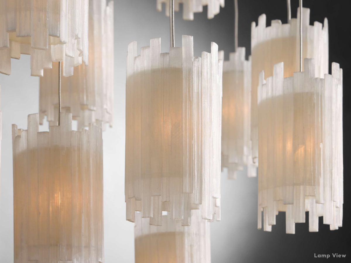 Gianna Selenite Vertical Rectangular Chandelier