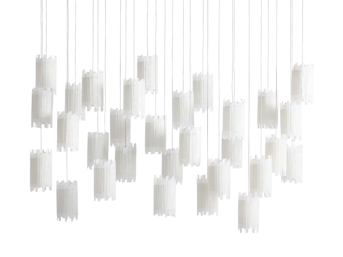 Gianna Selenite Vertical Rectangular Chandelier
