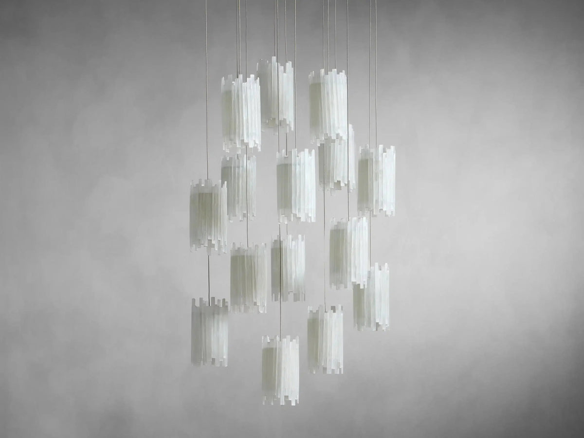 Gianna Selenite Vertical Round Chandelier