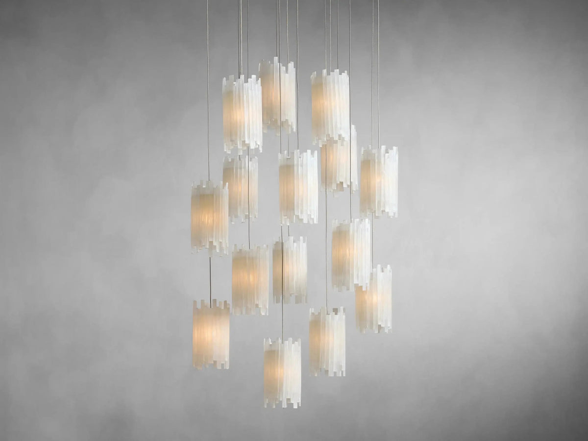 Gianna Selenite Vertical Round Chandelier