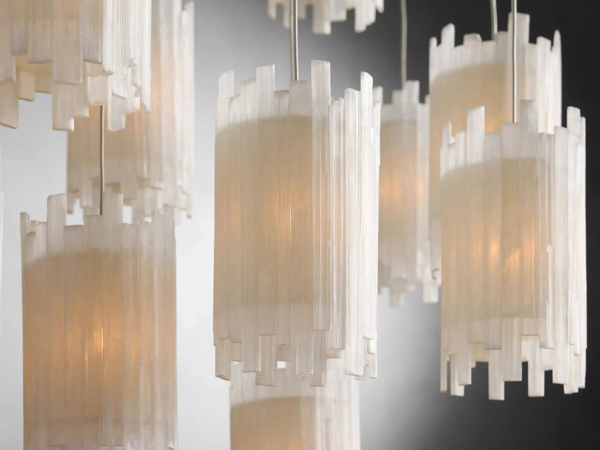 Gianna Selenite Vertical Round Chandelier
