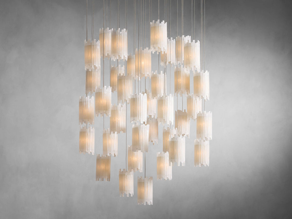 Gianna Selenite Vertical Round Chandelier