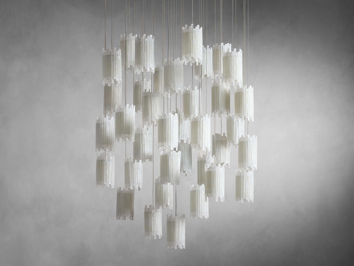Gianna Selenite Vertical Round Chandelier