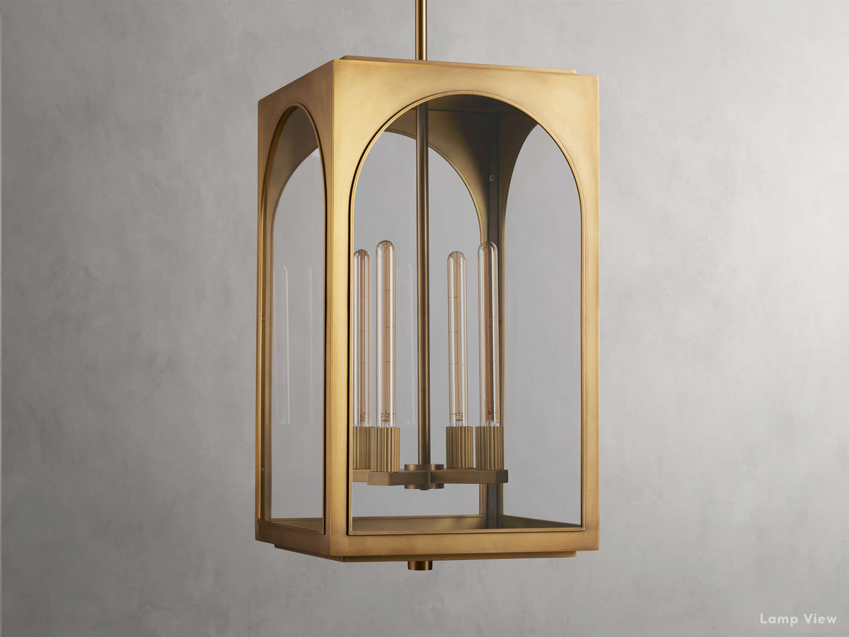 Palladian Facade Glass Outdoor Chandelier