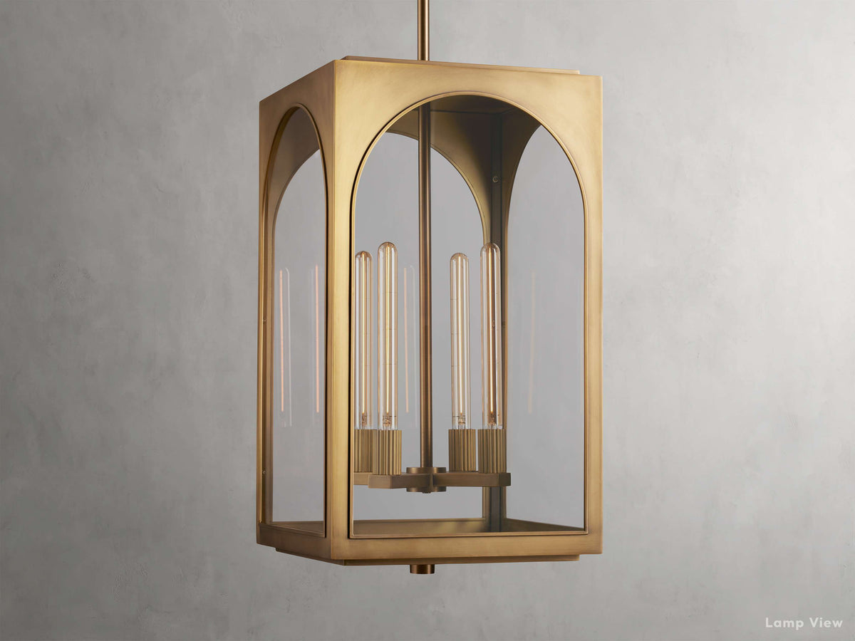 Palladian Facade Glass Outdoor Chandelier