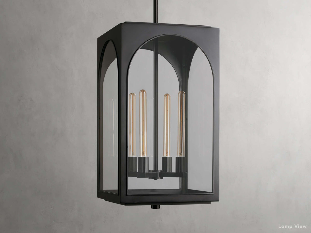 Palladian Facade Glass Outdoor Chandelier