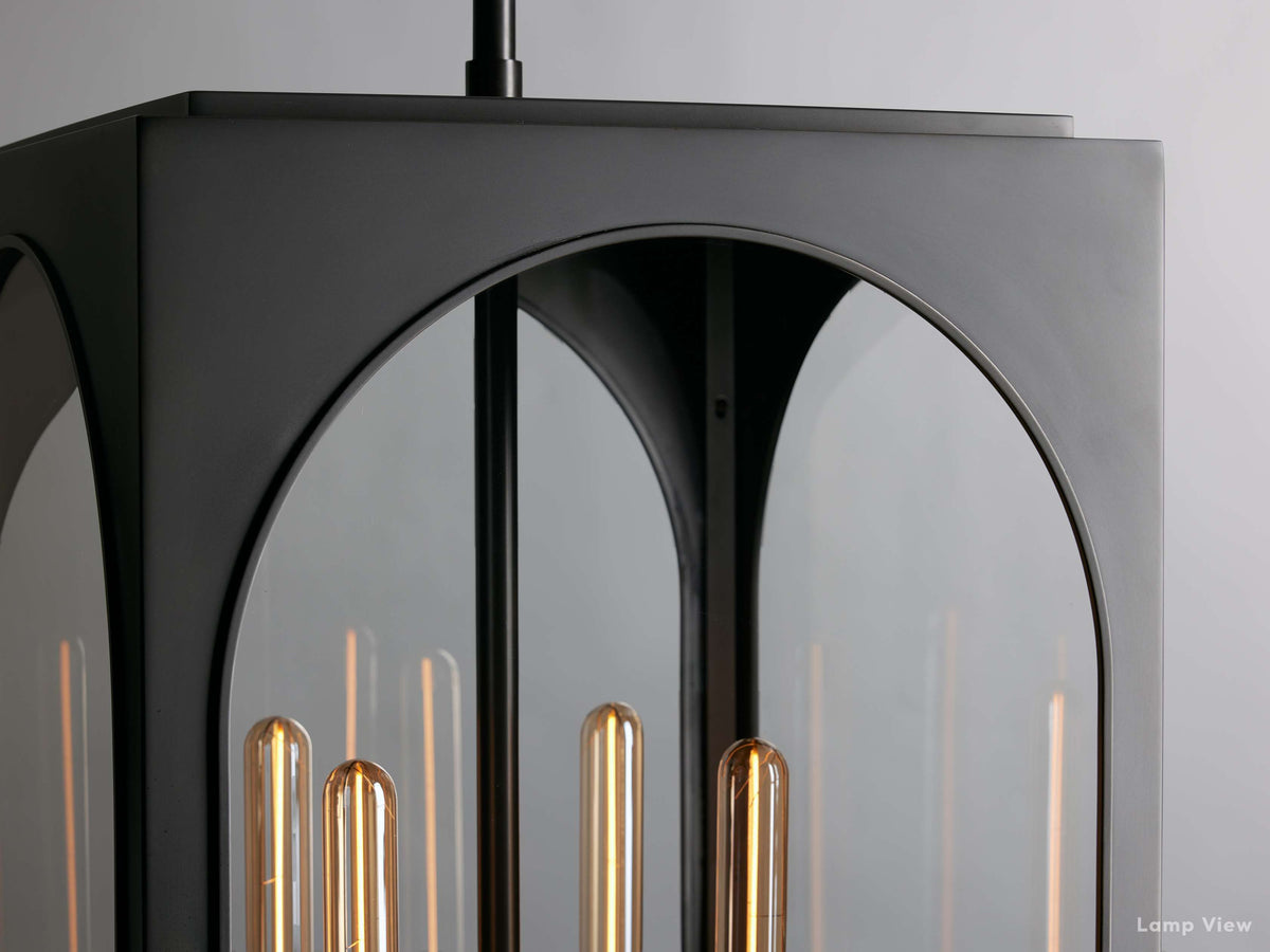 Palladian Facade Glass Outdoor Chandelier