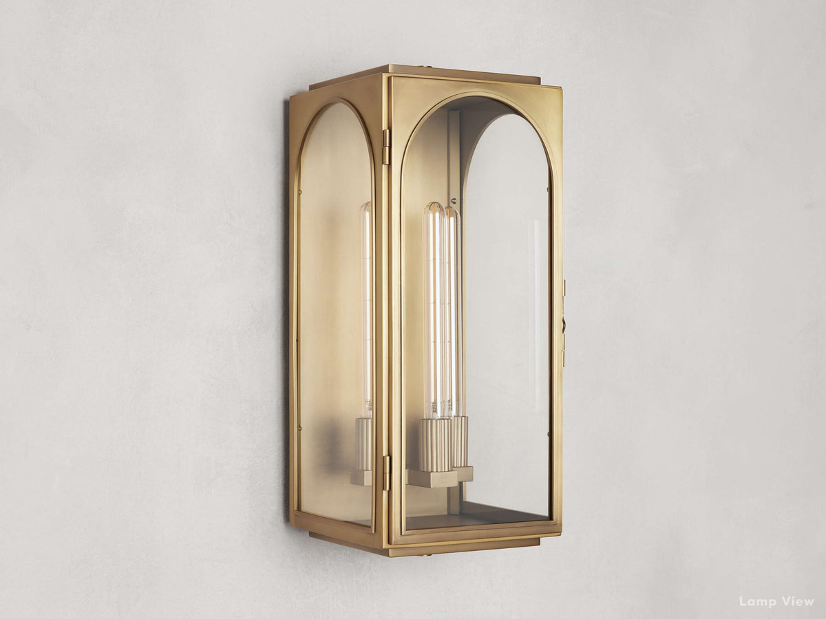 Palladian Facade Glass Outdoor Wall Sconce