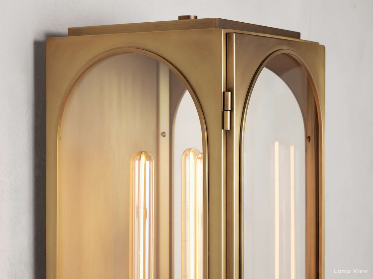 Palladian Facade Glass Outdoor Wall Sconce