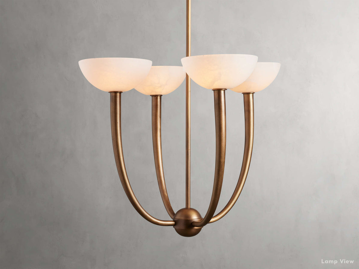 Saguaro Forked Alabaster Round Chandelier