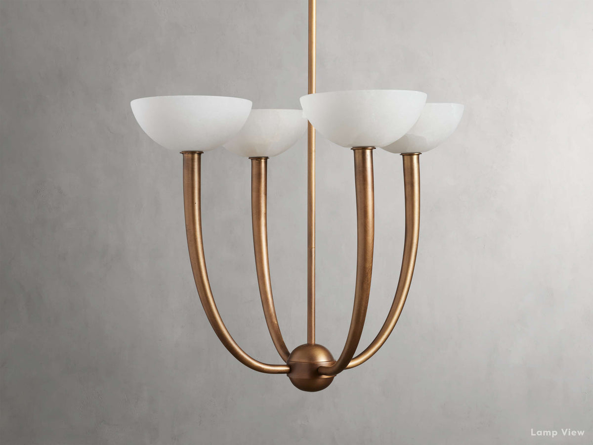 Saguaro Forked Alabaster Round Chandelier