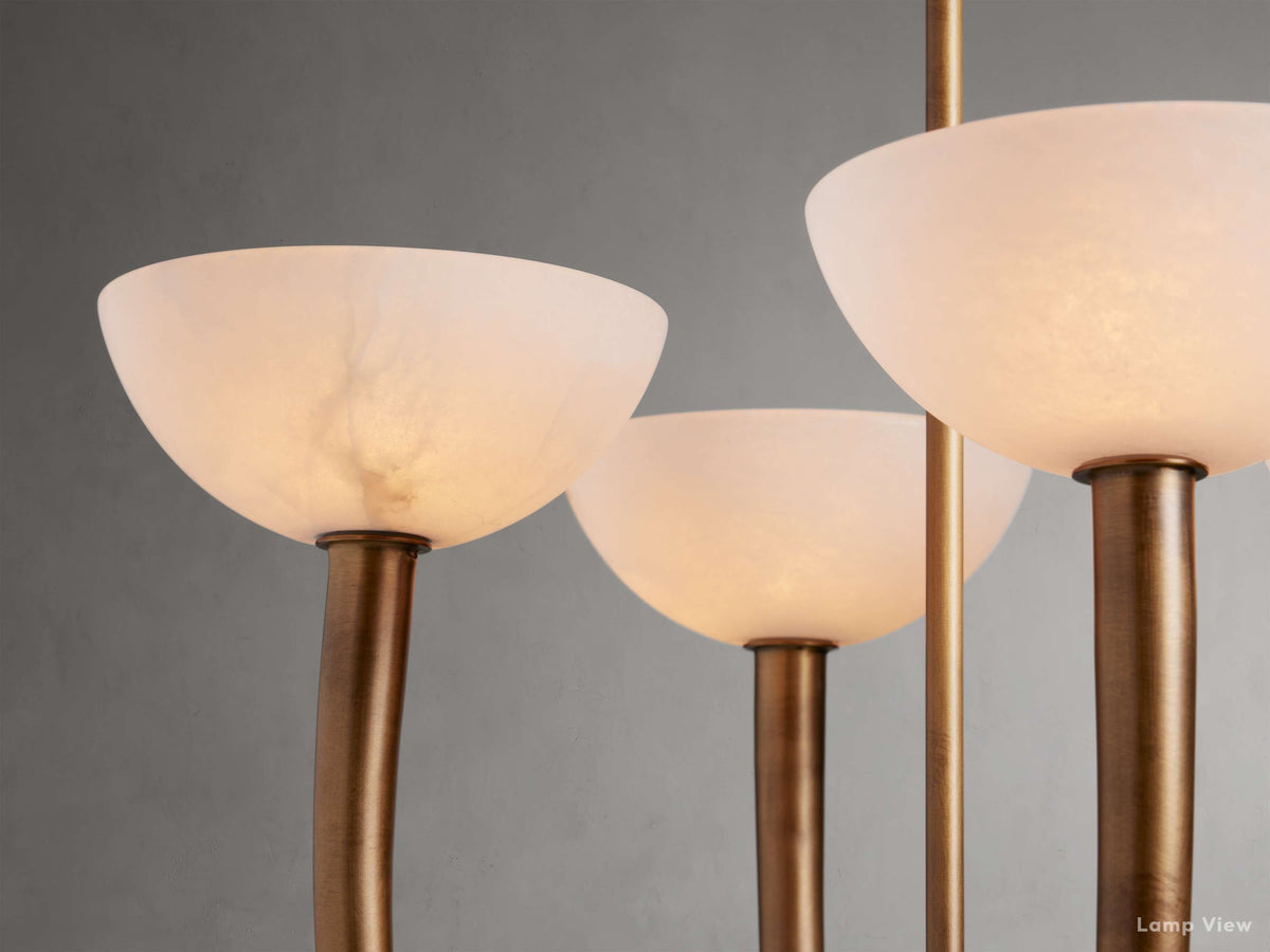 Saguaro Forked Alabaster Round Chandelier