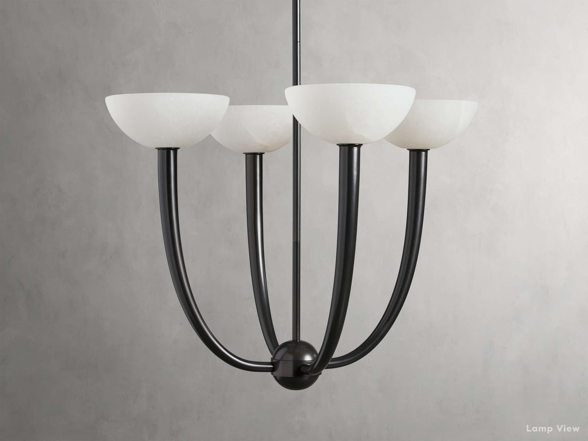 Saguaro Forked Alabaster Round Chandelier