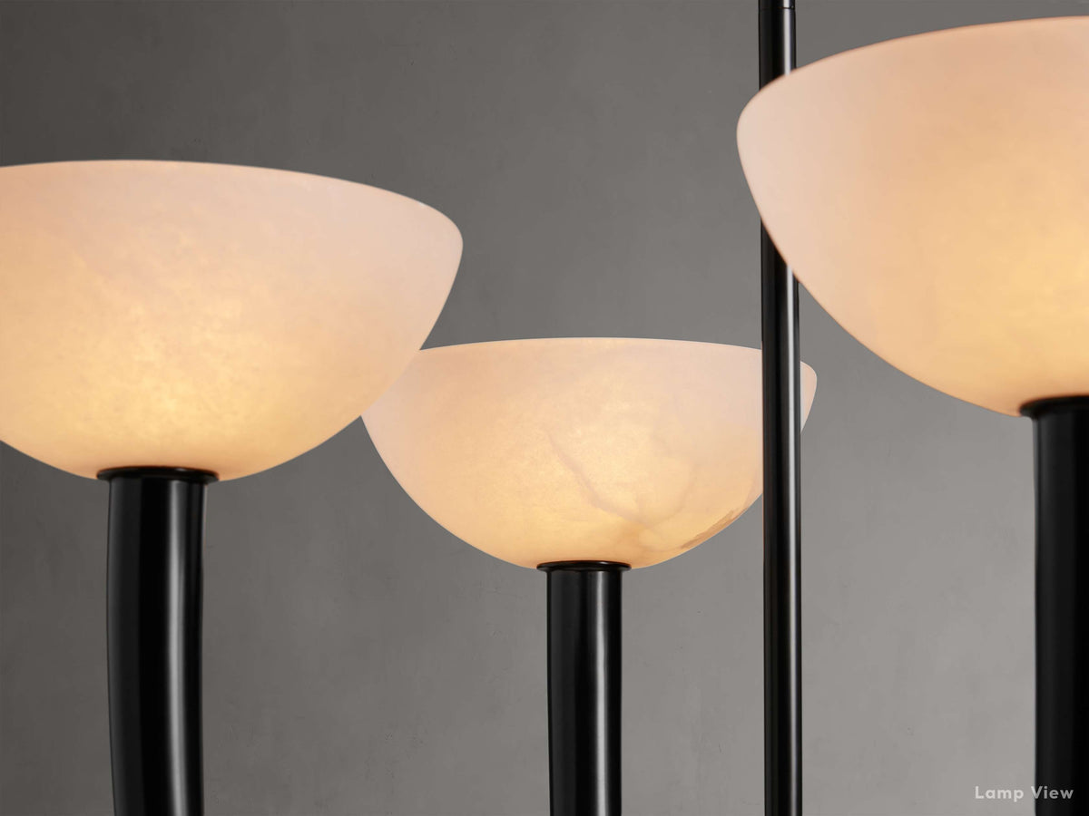 Saguaro Forked Alabaster Round Chandelier