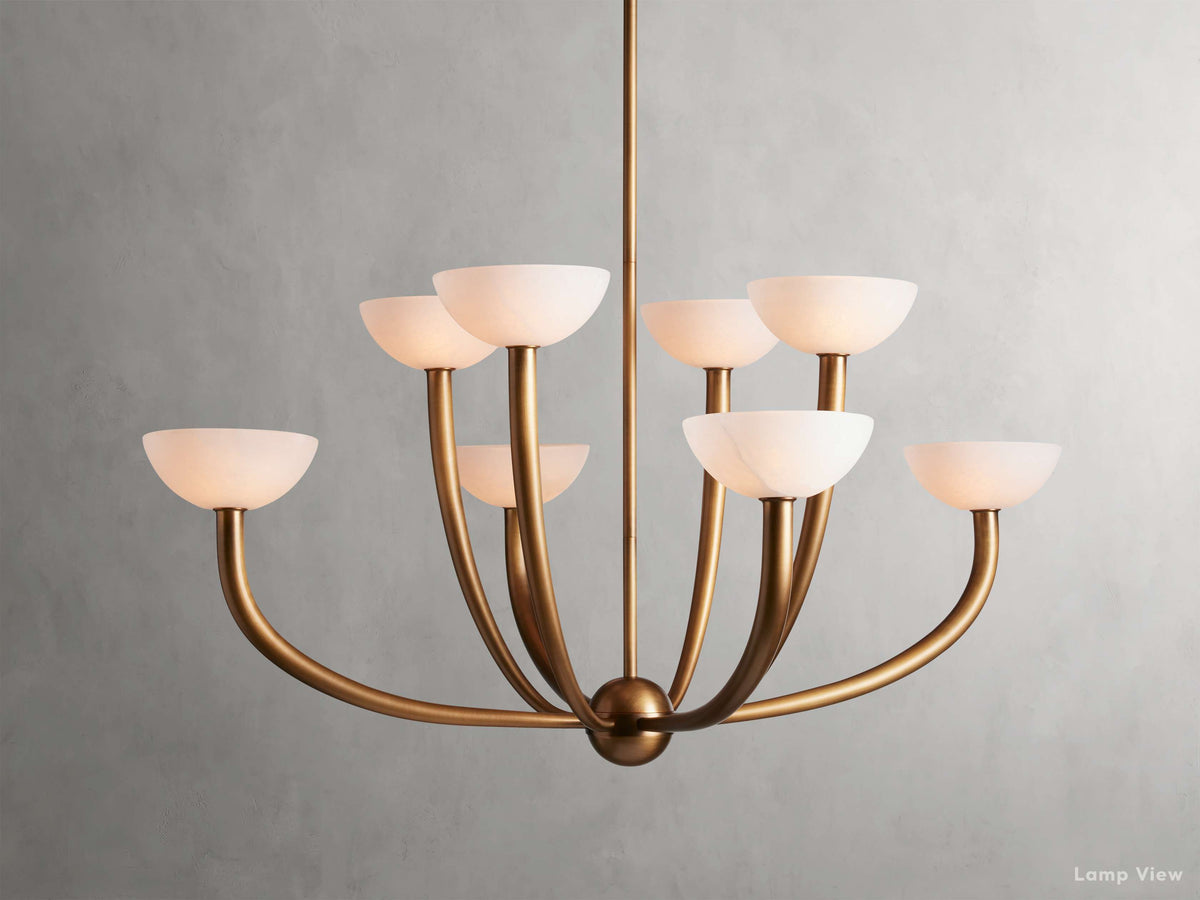 Saguaro Forked Alabaster Round Chandelier