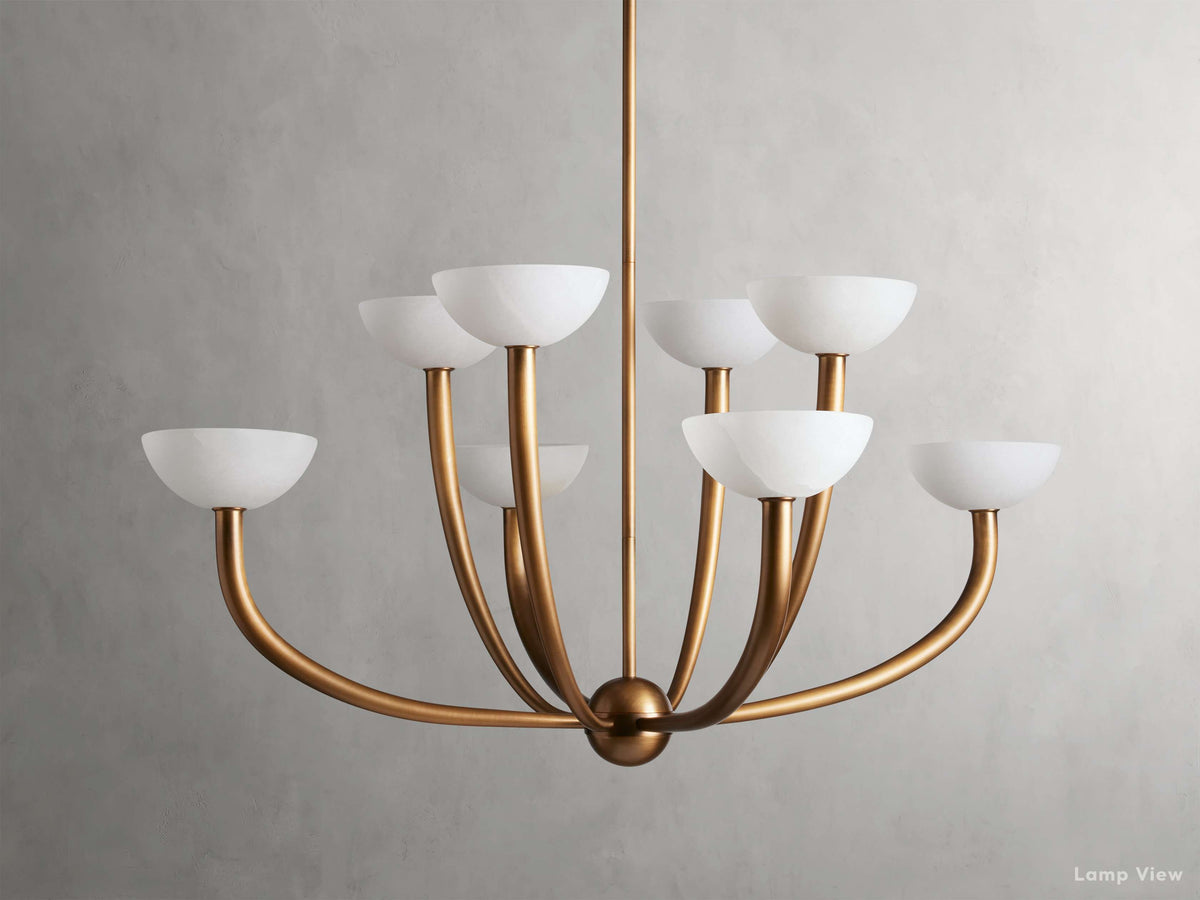 Saguaro Forked Alabaster Round Chandelier