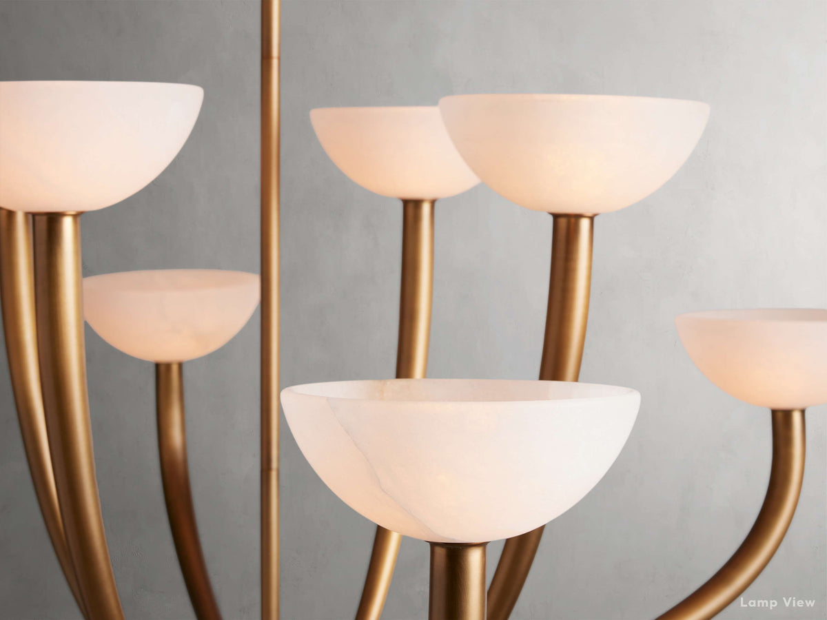 Saguaro Forked Alabaster Round Chandelier