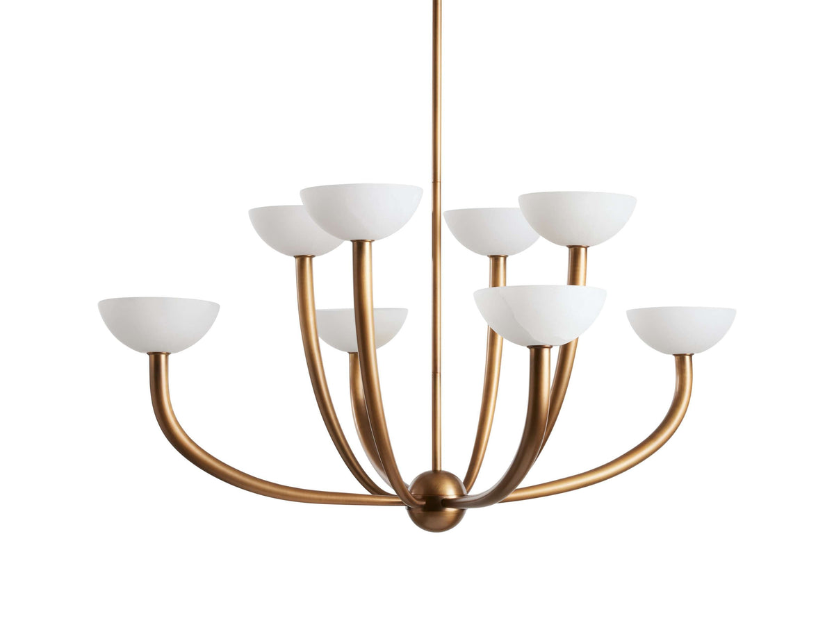 Saguaro Forked Alabaster Round Chandelier