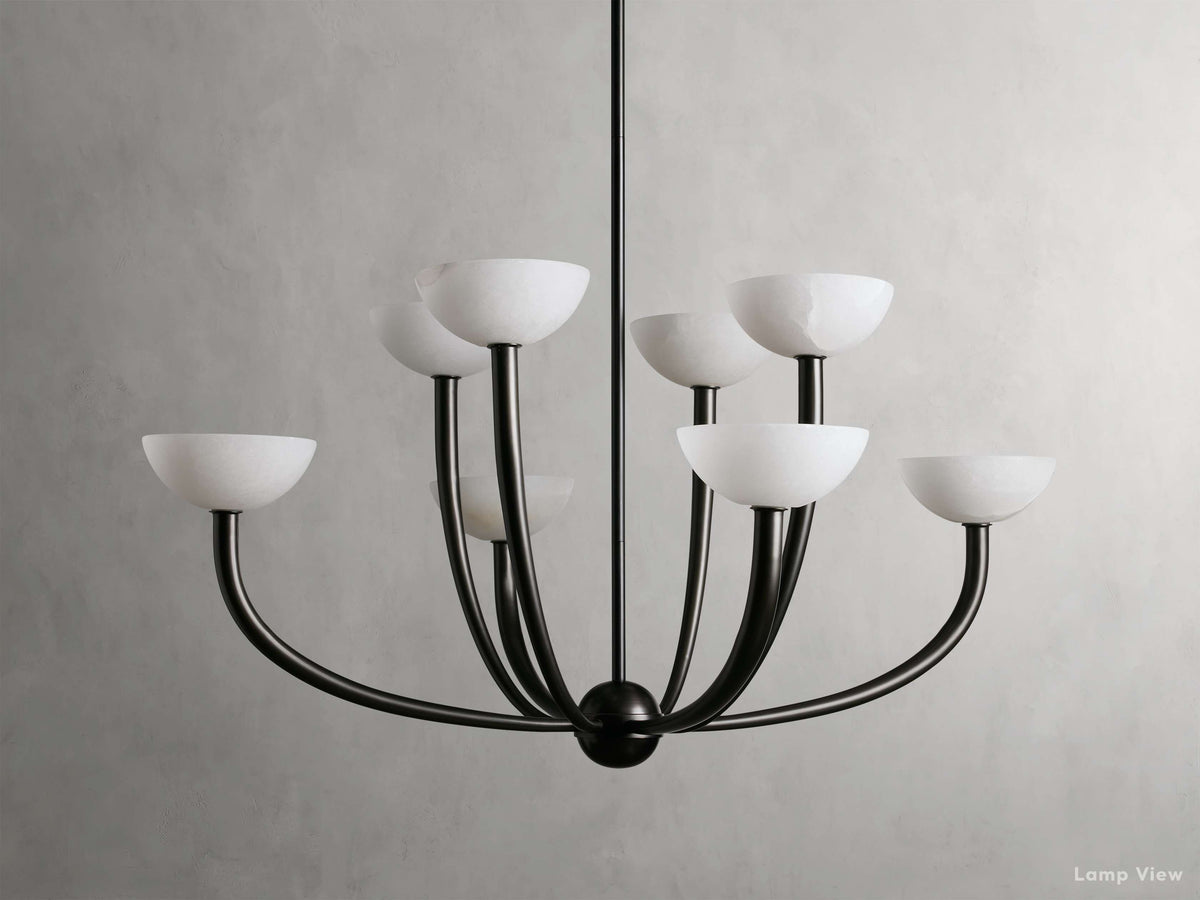 Saguaro Forked Alabaster Round Chandelier