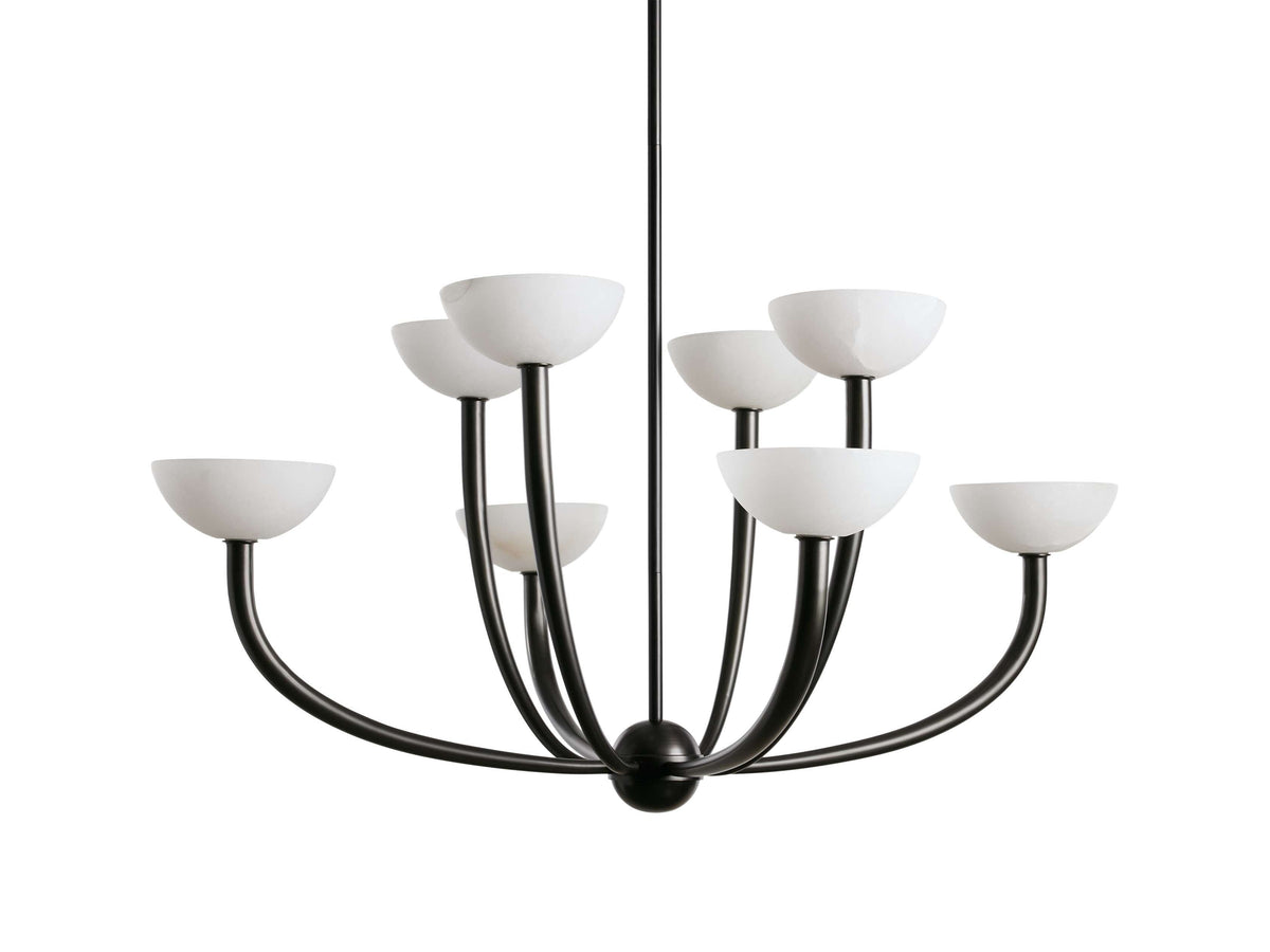 Saguaro Forked Alabaster Round Chandelier