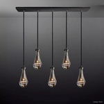 Rain Waterfall Glass Rectangular Chandelier 36"
