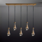 Rain Waterfall Glass Rectangular Chandelier 36"
