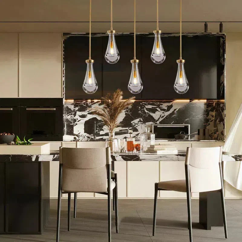 Rain Waterfall Glass Rectangular Chandelier 36"