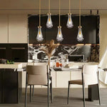 Rain Waterfall Glass Rectangular Chandelier 36"