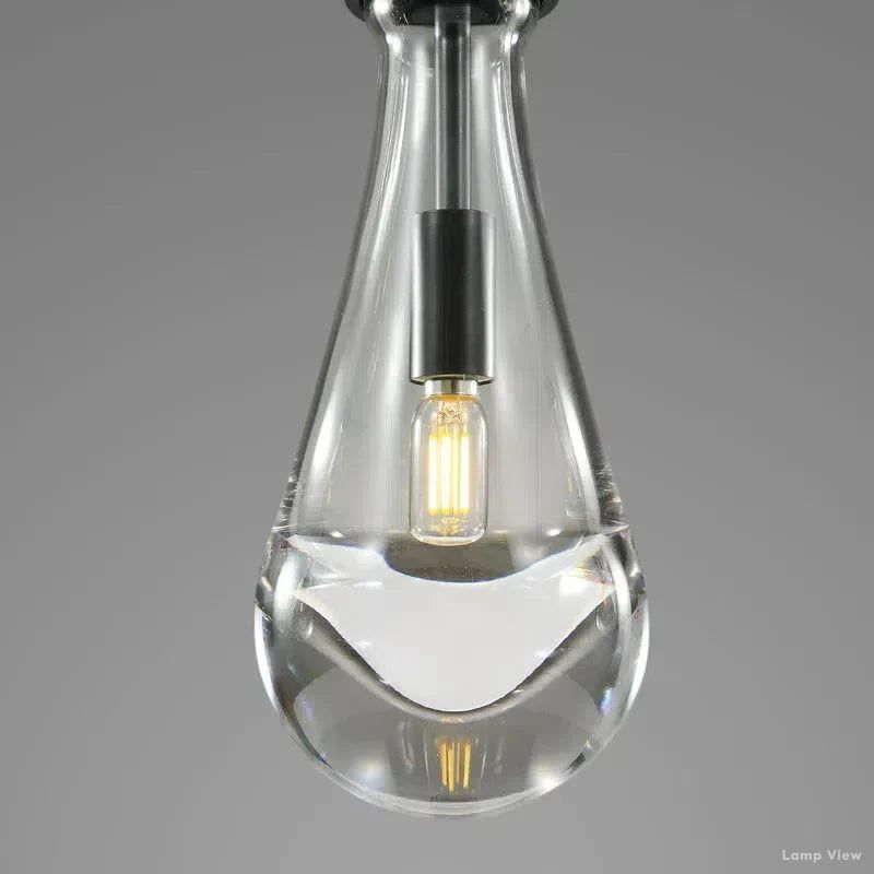 Rain Waterfall Glass Rectangular Chandelier 36"