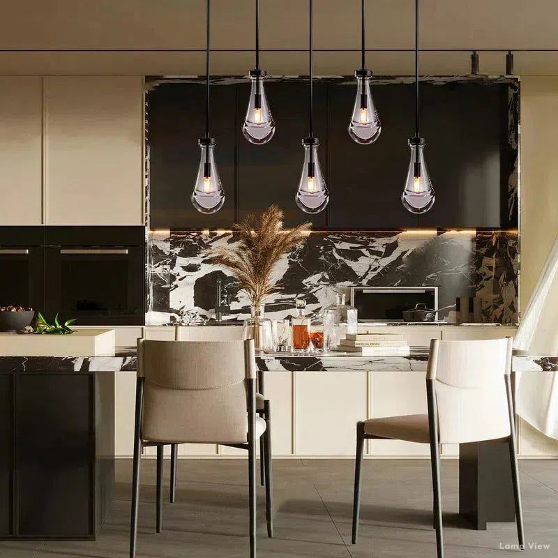 Rain Waterfall Glass Rectangular Chandelier 36"