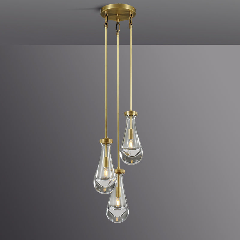 Rain Waterfall Glass Round Chandelier 8"